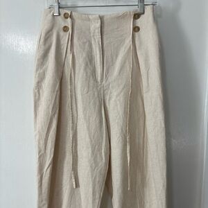 Zara Lightweight Cream Linen pants size small